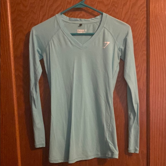 Gymshark Tops - Gymshark Light Aqua Fitted Long Sleeve Tee Woman XSmall